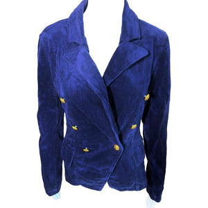 NWT $550 L'AGENCE Kaydence blue corduroy Blazer size 2